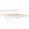 vidaXL Bed Frame without Mattress White 180x200 cm Super King Solid Wood Pine