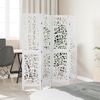 vidaXL Room Divider 4 Panels White Solid Wood Paulownia