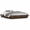 vidaXL Bed Frame with LED without Mattress Brown Oak 135x190 cm Double