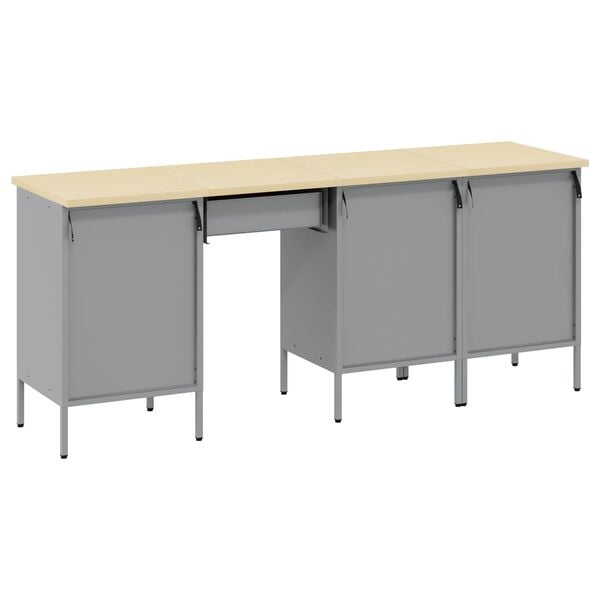 vidaXL Work Cabinet with Drawer with Lock 4 pcs Black 200 x 55 x 85 cm