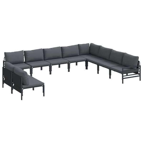vidaXL Garden Sofa Set Anthracite Steel