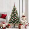 vidaXL Artificial Hinged Christmas Tree with Flocked Snow 150 cm