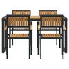 vidaXL Garden Dining Set 5 pcs Black Solid Acacia Wood