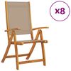 vidaXL Folding Chairs 8 pcs Solid Wood Acacia and Textilene