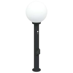 vidaXL Bollard Light with Sensor&Outlet 80 cm Black IP44