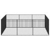 vidaXL Dog Playpen 12 Panels Black Galvanised Steel