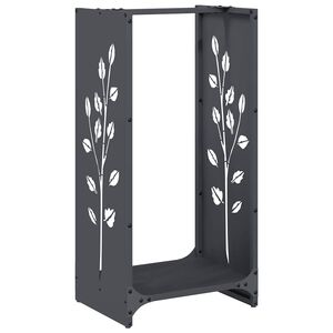 vidaXL Firewood Rack Anthracite 40x30x80 cm Cold-rolled steel