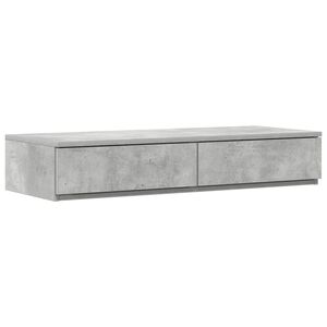 vidaXL Storage Bed Frame Concrete Grey 90 cm Engineered Wood