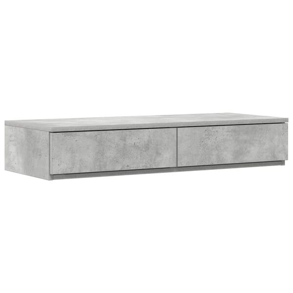 vidaXL Storage Bed Frame Concrete Grey 90 cm Engineered Wood
