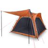 vidaXL Camping Tent 4-Person Grey and Orange Quick Release Waterproof