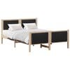 vidaXL Bed frame Brown and black 135 x 190 cm Solid pine wood