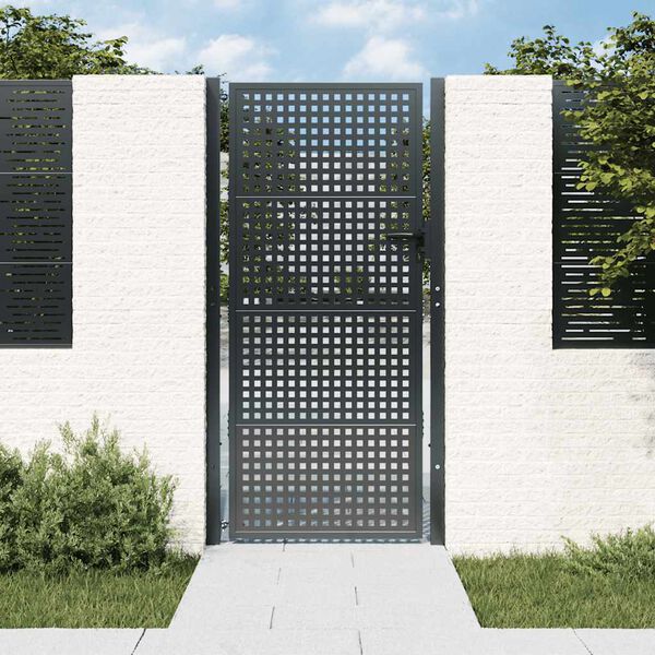 vidaXL Garden Gate Anthracite 100x200 cm Steel