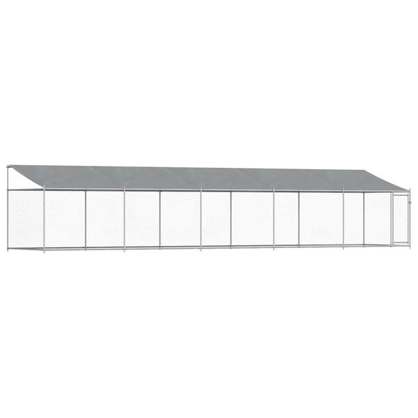 vidaXL Dog Cage with Roof and Door Grey 10x2x2 m Galvanised Steel