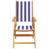 vidaXL Reclining Garden Chairs 6 pcs Blue and White Fabric and Solid Wood