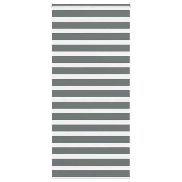 vidaXL Zebra Blind Dark Grey 105x230 cm Fabric Width 100.9 cm Polyester