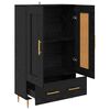vidaXL Highboard Black Oak 69.5 x 31 x 115 cm Engineered Wood