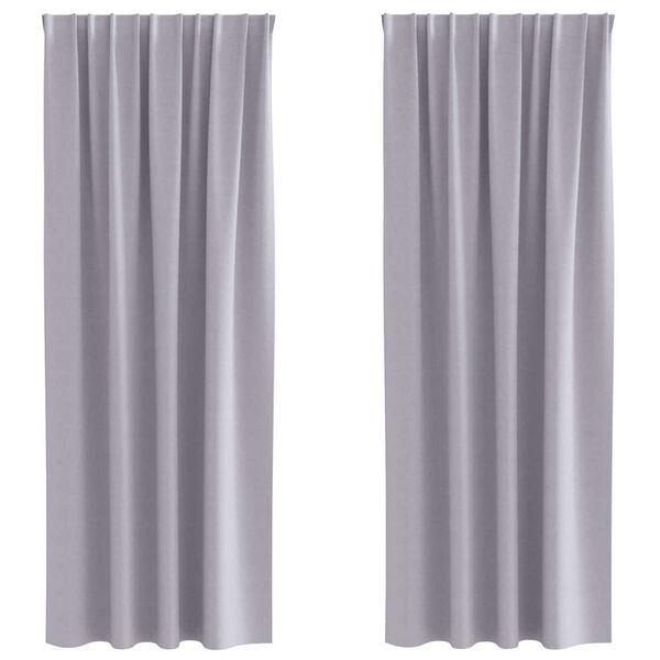 vidaXL Blackout Curtains with Rings 2 pcs Metal Grey 245 x 140 cm