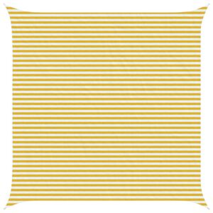 vidaXL Sunshade Sail Yellow and White 5 x 5 m HDPE