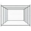 vidaXL Dog Cage with Door Grey 8x2x1.5 m Galvanised Steel