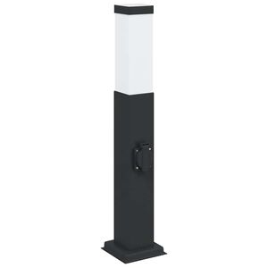 vidaXL Bollard Light with Outlet 50 cm Black IP44