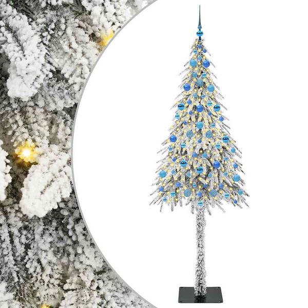 vidaXL Christmas Tree with 300 LEDs White 210 cm PE and Steel