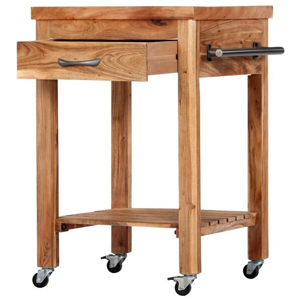 vidaXL Kitchen Trolley 58x58x89 cm Solid Acacia Wood