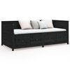 vidaXL Day Bed without Mattress Black 90x190 cm Single Solid Wood Pine