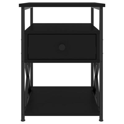 vidaXL Bedside Cabinet Black 40x42x55 cm Engineered Wood