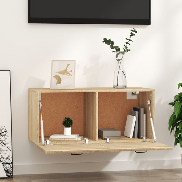 vidaXL Wall Cabinet Sonoma Oak 80x36.5x35 cm Engineered Wood