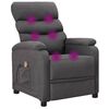 vidaXL Wing Back Massage Chair Dark Grey Fabric