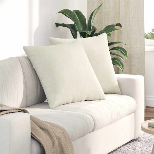vidaXL Sofa Pillows 2 pcs Cream 60 x 60 cm Corduroy Fabric