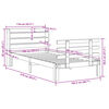 vidaXL Bed Frame with Headboard without Mattress White 100x200 cm