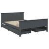 vidaXL Bed Frame without Mattress Dark Grey Solid Wood Pine 140x200 cm (322205+2x321990)