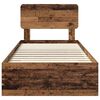 vidaXL Bed Frame with Headboard Old Wood 90 x 200 cm Engineered Wood