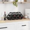 vidaXL Wine Rack Black Oak 63 x 16.5 x 25 cm Powder-Coated Steel