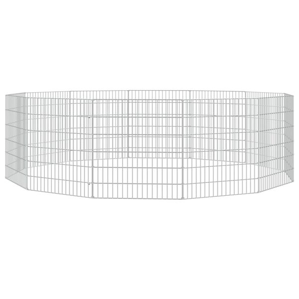 vidaXL Free Range Animal Enclosure 12-Panel 54x60 cm Galvanised Iron