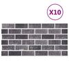 vidaXL 3D Wall Panels with Black & Grey Brick Design 10 pcs EPS