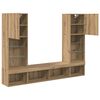 vidaXL TV Wall Units with LED 5 pcs Artisan Oak Engineered Wood