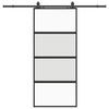 vidaXL Sliding Door with Hardware Set Black 90x205 cm Tempered Glass