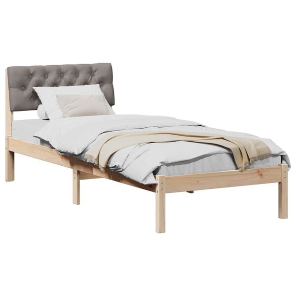 vidaXL Bed frame Brown and taupe 80 x 200 cm Solid pine wood