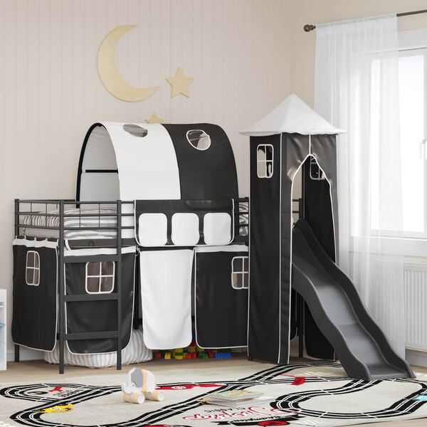 vidaXL Kids'Loft Bed Frame Black 100 x 190 cm Metal
