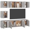 vidaXL 7 Piece TV Cabinet Set Grey Sonoma Engineered Wood