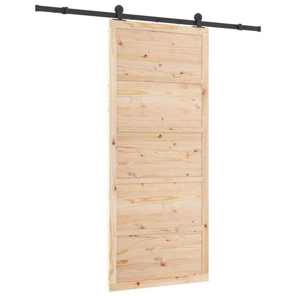 vidaXL Sliding Door Natural 90 x 208 cm Solid Pine Wood