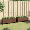 vidaXL Garden Planters with Wheels 2 pcs Brown 107x32x38 cm Poly Rattan