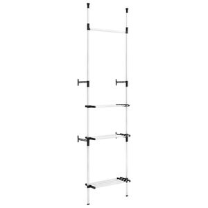 vidaXL Telescopic Wardrobe System | Silver | Aluminium