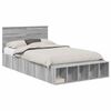 vidaXL Bed Frame with Shelf Grey Sonoma 120 x 190 cm Engineered Wood