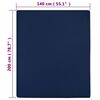 vidaXL Jersey Fitted Sheet Navy Blue 140x200 cm Cotton