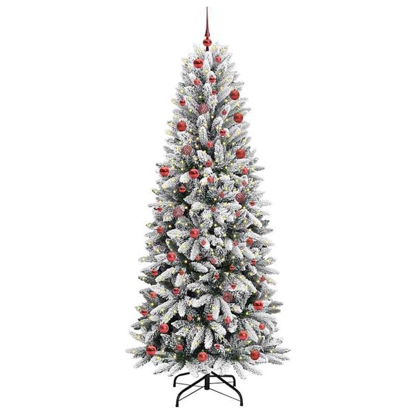 vidaXL Artificial Christmas Tree with 300 LEDs with Stand White 210 cm