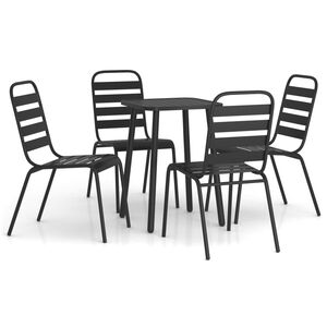 vidaXL 5 Piece Garden Dining Set Anthracite Steel