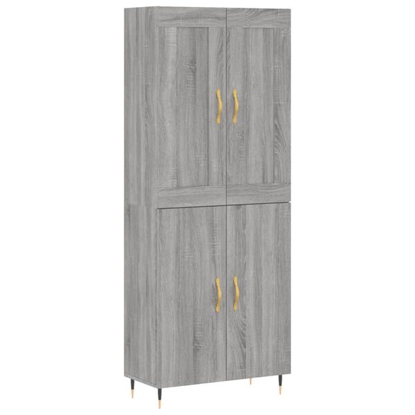 vidaXL Highboard Grey Sonoma 69.5x34x180 cm Engineered Wood